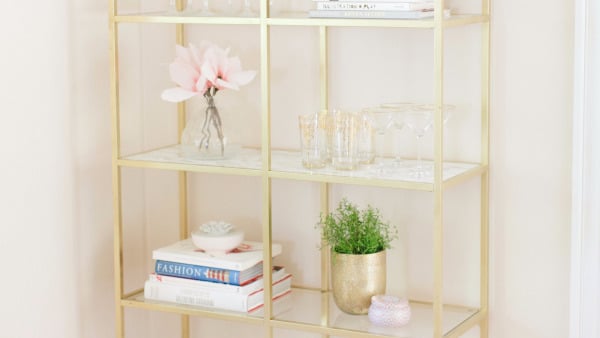 Ikea Hack: Gold and Marble Shelves | POPSUGAR Home