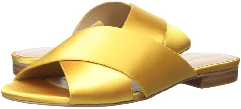 亚马逊下女性的布里斯托尔交叉皮带用黄色平底凉鞋