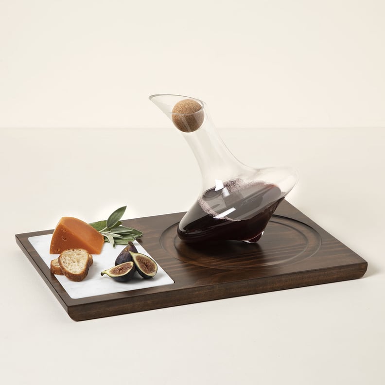 For Charcuterie-Board Fans: Spinning Wine & Cheese Server With Glass Decanter