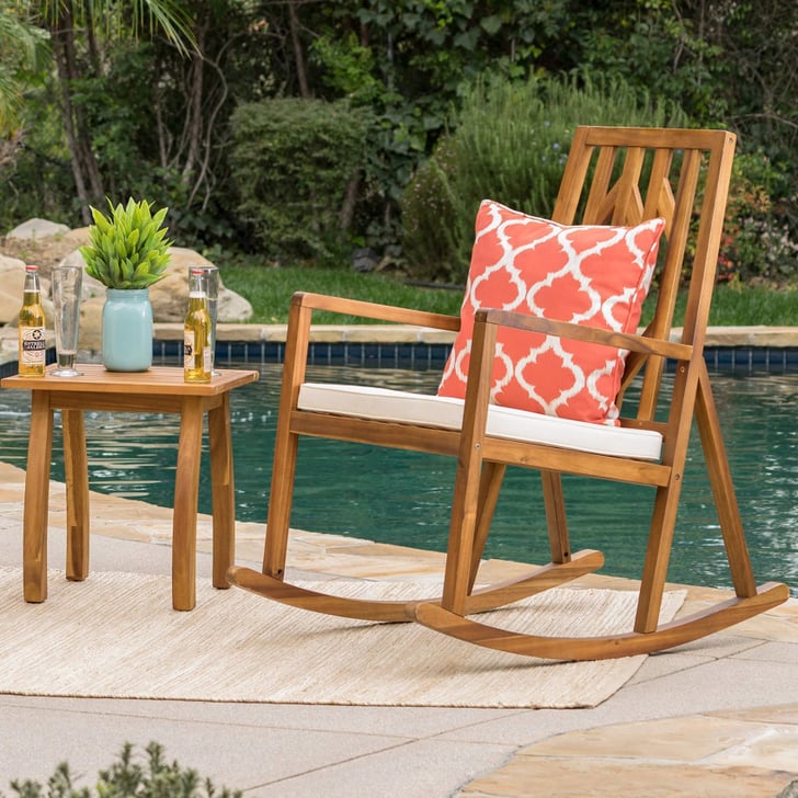 Nuna Acacia Wood Patio Rocking Chair Set | Best Outdoor Furniture at