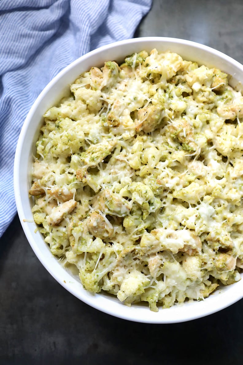 Chicken Pesto Cauliflower Casserole