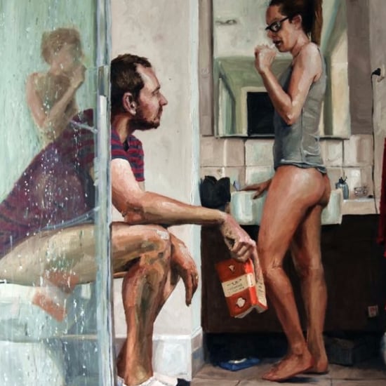 Husband Paints Wife in Bathroom