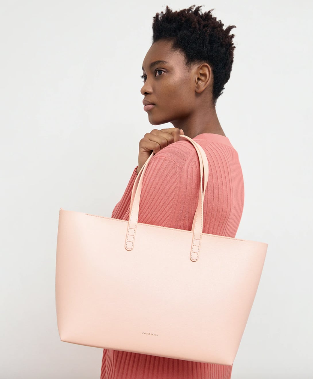 Womens Trendy Structured Medium Black Buckle Shoulder Tote Handbag Shopper Bag 
