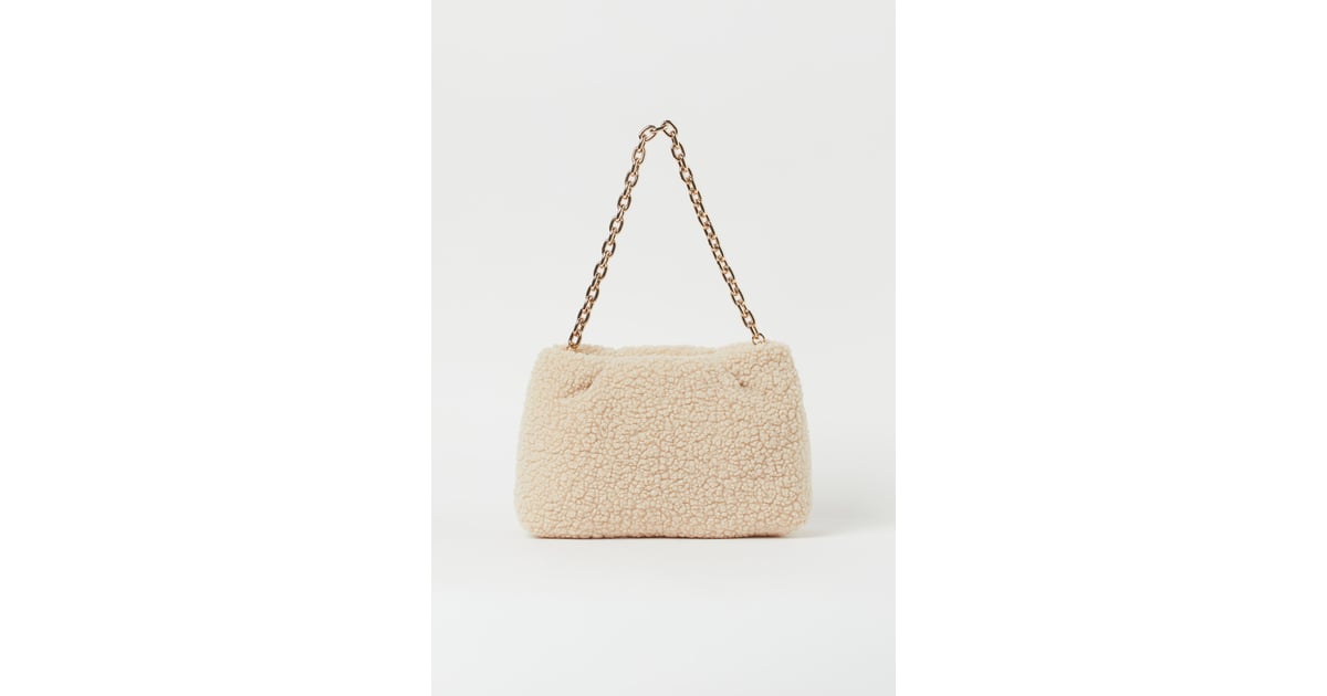 mango shearling clutch