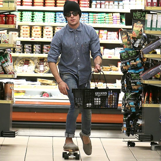 Zac Efron Skateboards Through Grocery Store | Photos
