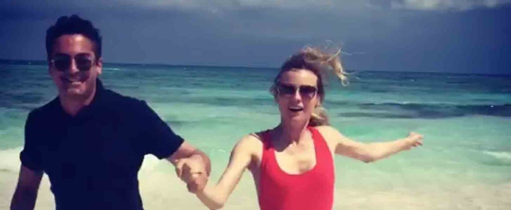 Diane Kruger Wearing a Red Swimsuit April 2016