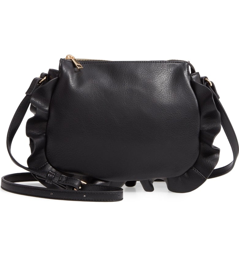 Sole Society Arwen Ruffle-Trim Faux Leather Crossbody Bag