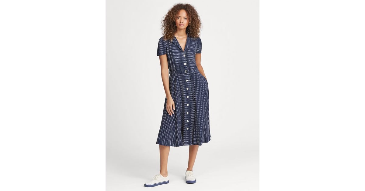 Polo Ralph Lauren Polka-Dot Crepe Dress 