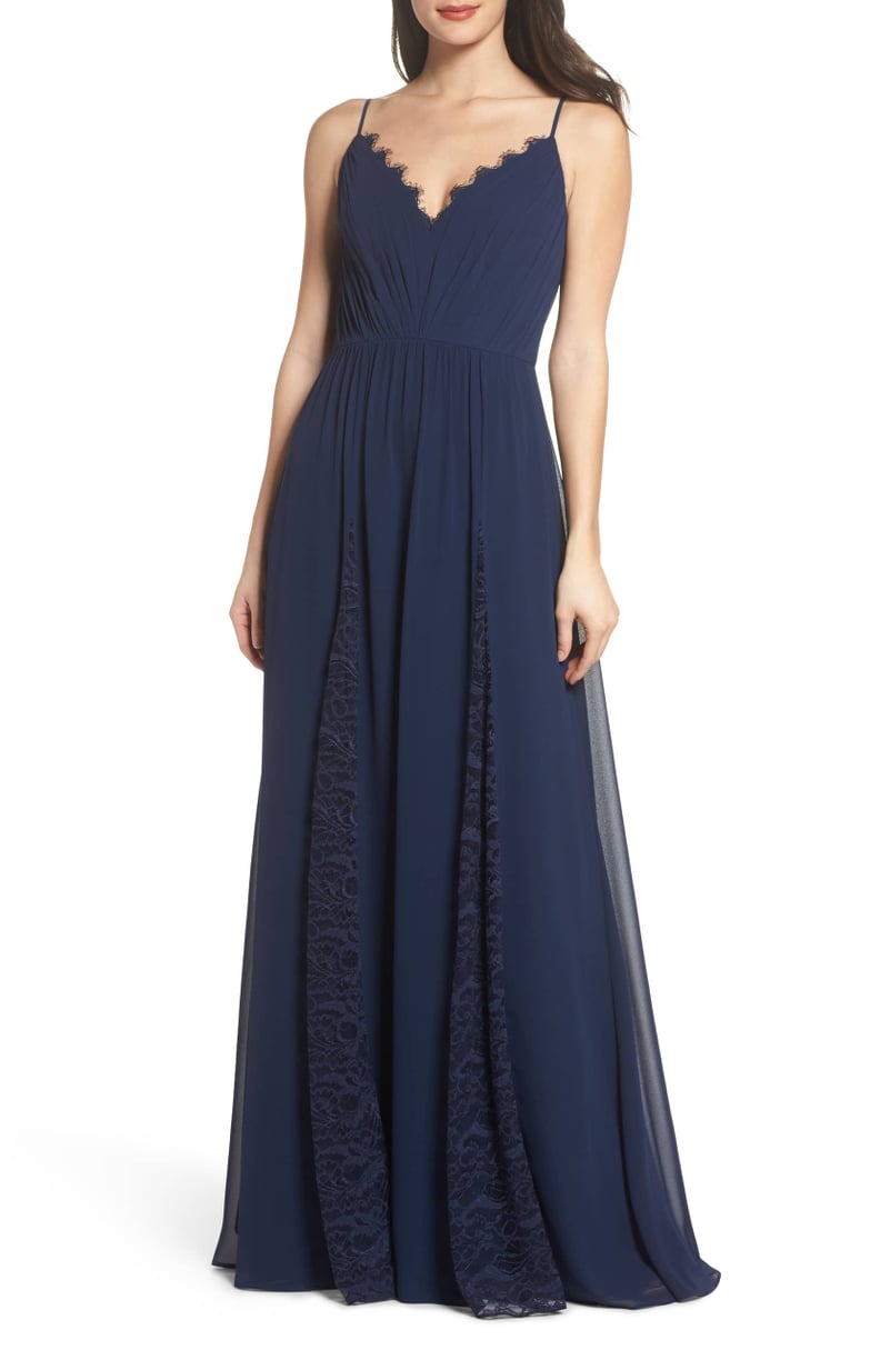 Hayley Paige Occasions Lace & Chiffon Gown