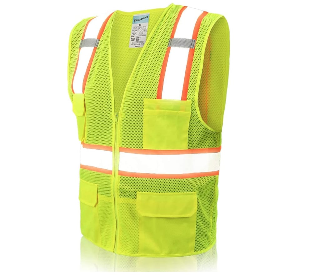 SHORFUNE High Visibility Breathable Mesh Safety Vest