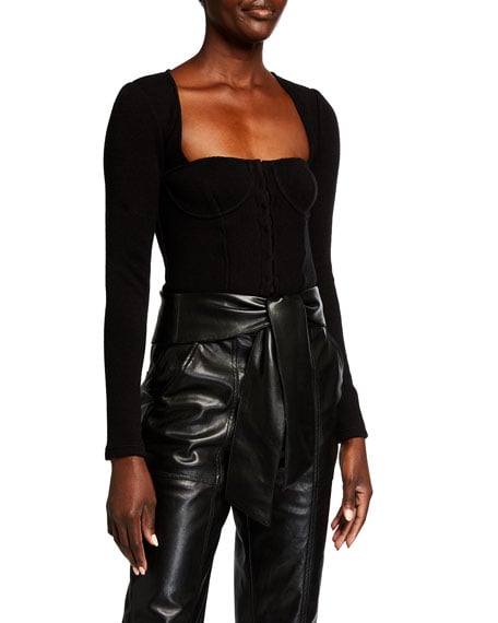 Jonathan Simkhai Standard Ribbed Bustier Crop Top