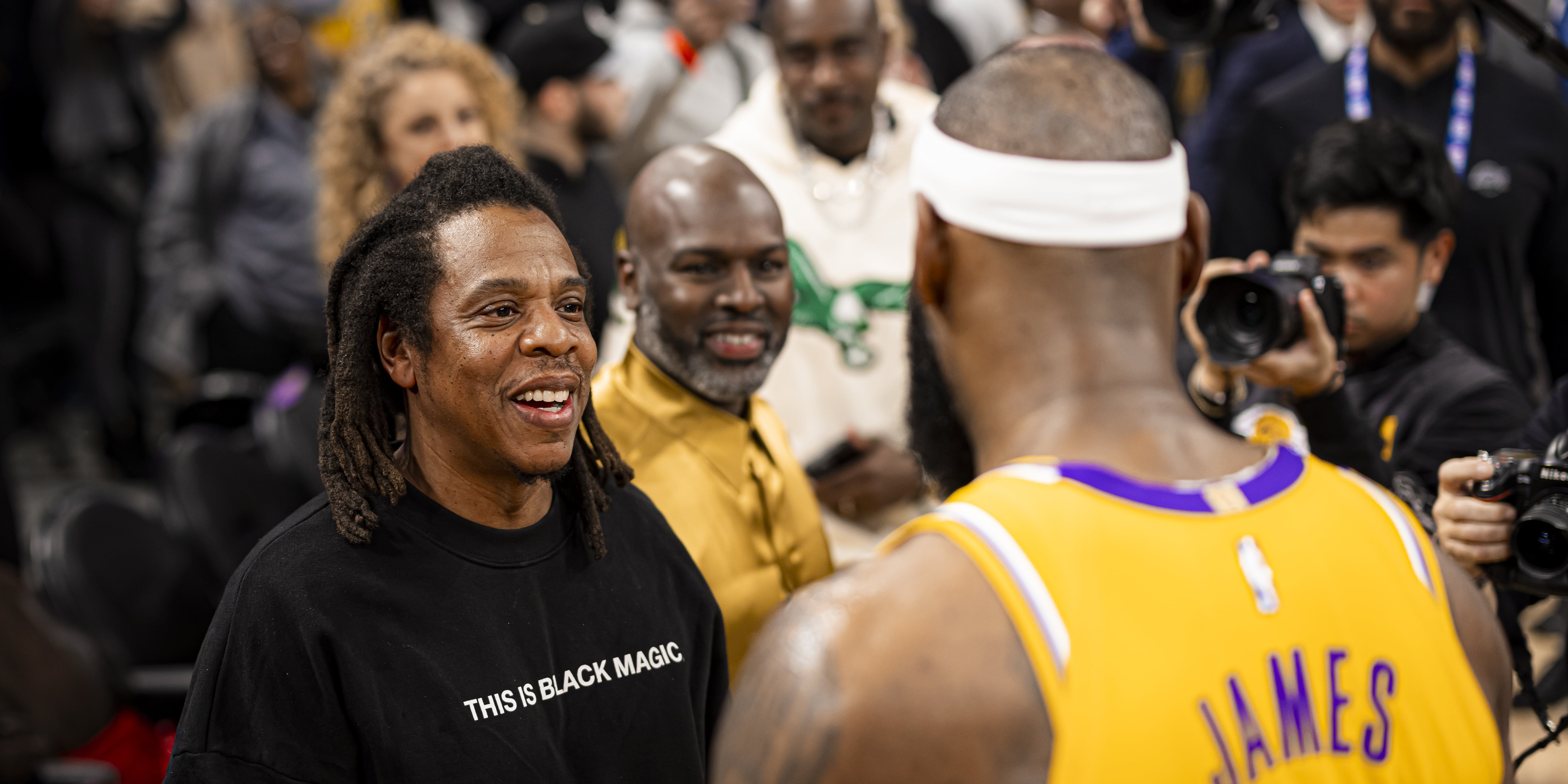 Celebs cheer on LeBron Jay Z Denzel Washington watch LeBron