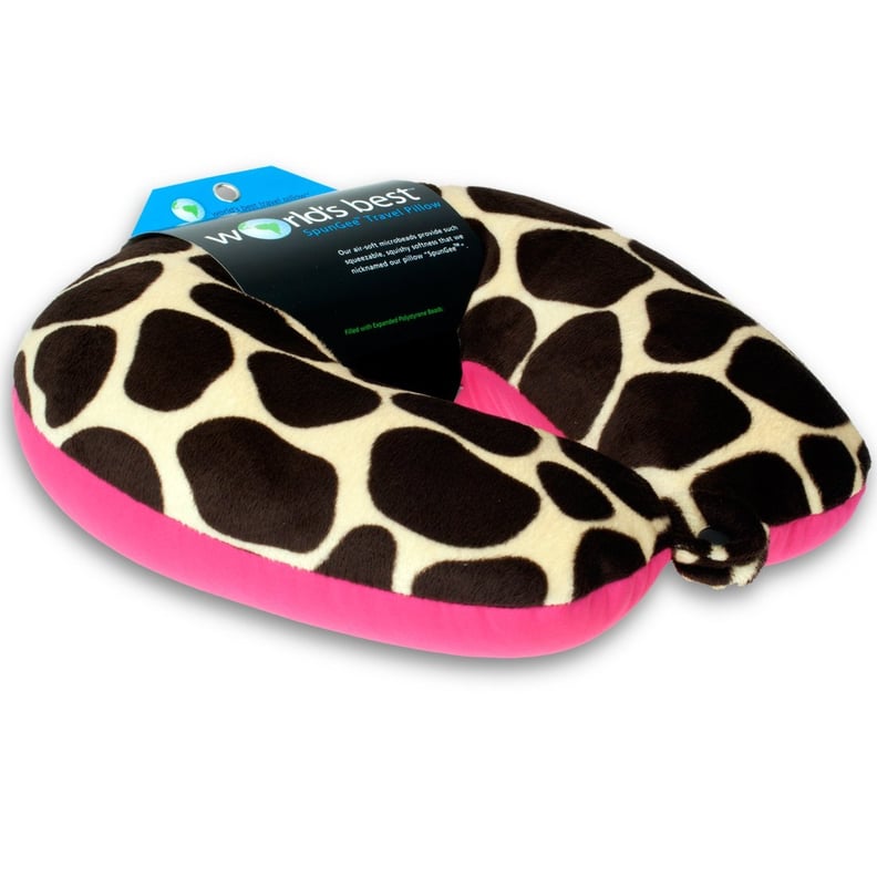 World's Best Air Soft Microbead Neck Pillow, Pink Giraffe