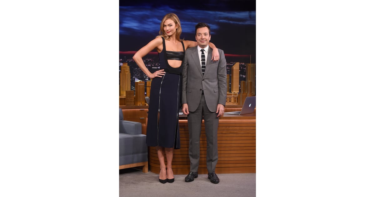 Karlie Klosss David Koma Dress On Jimmy Fallon 2016 Popsugar Fashion