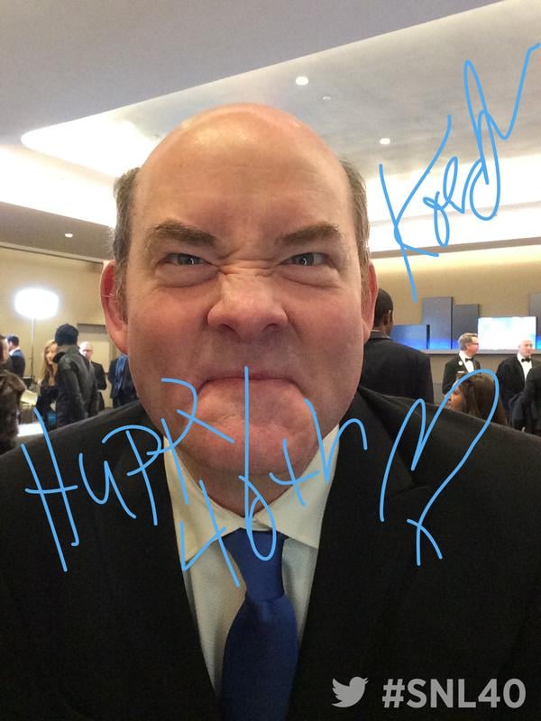 David Koechner made a face during the afterparty.