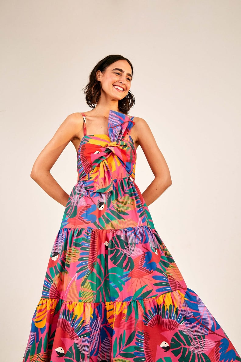 Macaw Bow Top Midi Dress