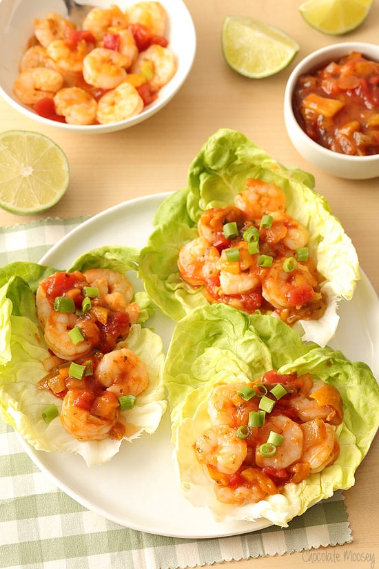 Salsa Shrimp Lettuce Wraps