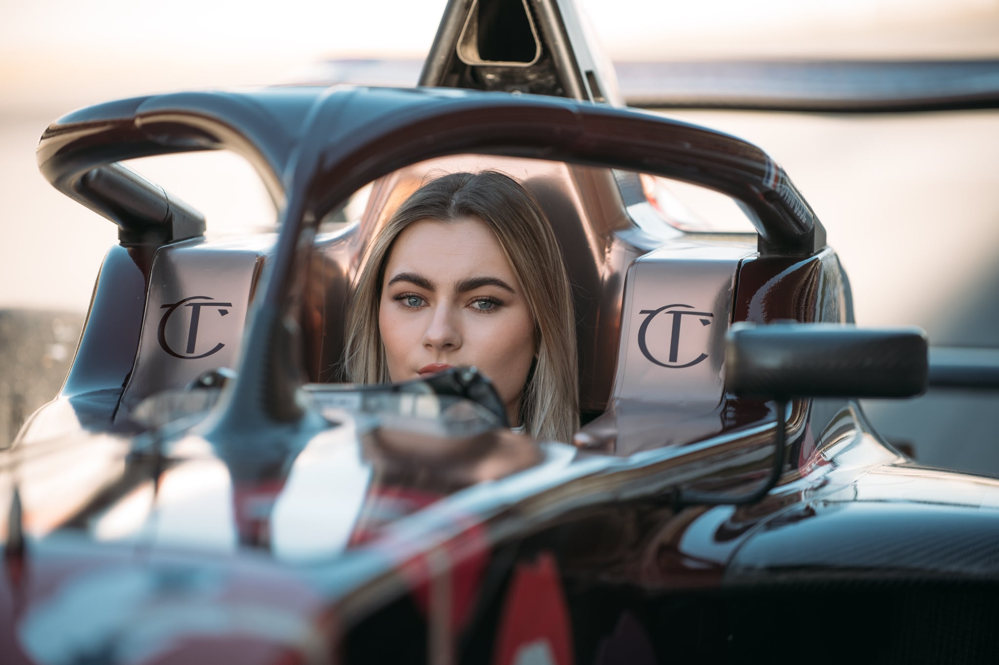 F1 Academy Racer Lola Lovinfosse Drives Charlotte Tilbury Car
