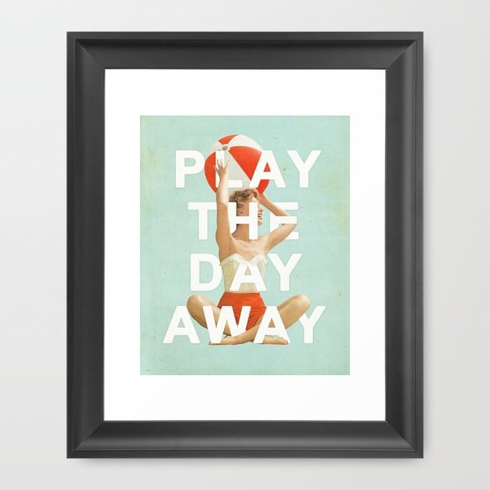 Not sure what to hang in your pool house or just want to update your apartment's bathroom for Summer? This vintage-meets-modern framed art print (from $37) is just the thing! We love the way the text plays off the image.