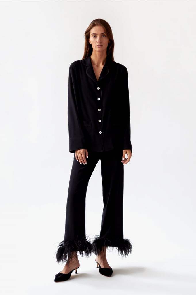 Sleeper Black Pajama Set “Black Tie” Cute Pajama Sets POPSUGAR