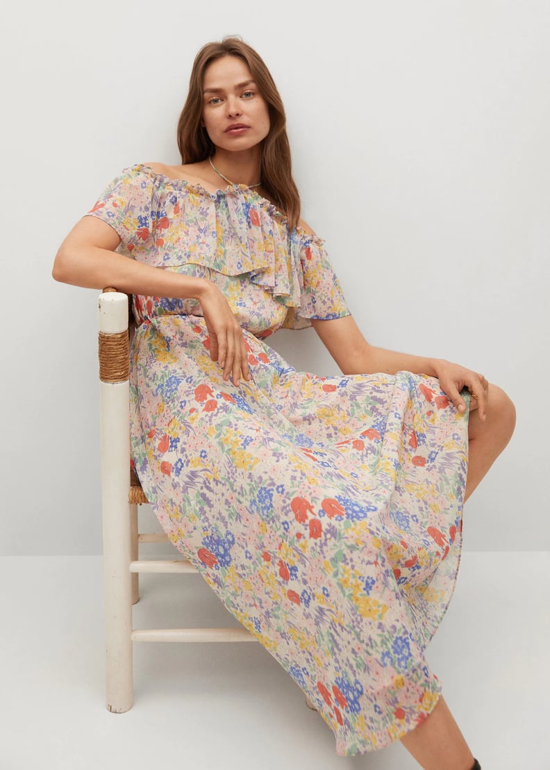 Mango Ruffled Floral Dress