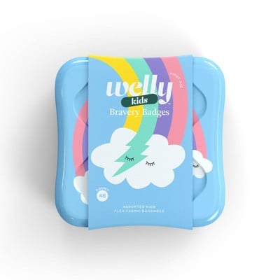 Welly Kids Bravery Badges Assorted Rainbow Flex Fabric Bandages