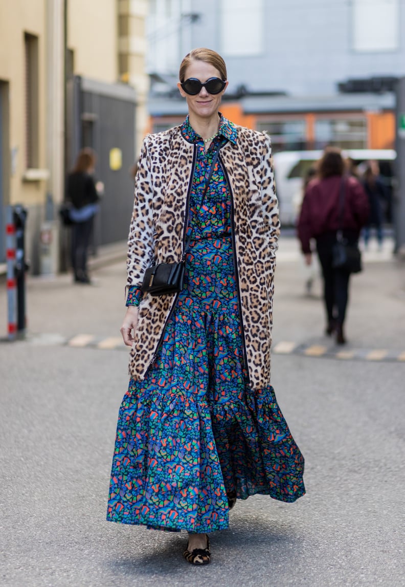 Style Your Leopard-Print Coat With: A Printed Dress and Leopard-Print Heels