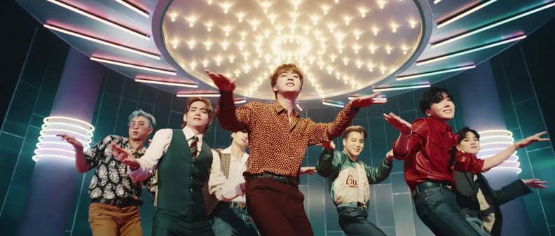 Suga wearing a Tune Squad jersey under a matching Louis Vuitton set, BRB,  Admiring the Amazing Outfits in BTS's Dynamite Music Video For Hours on  End