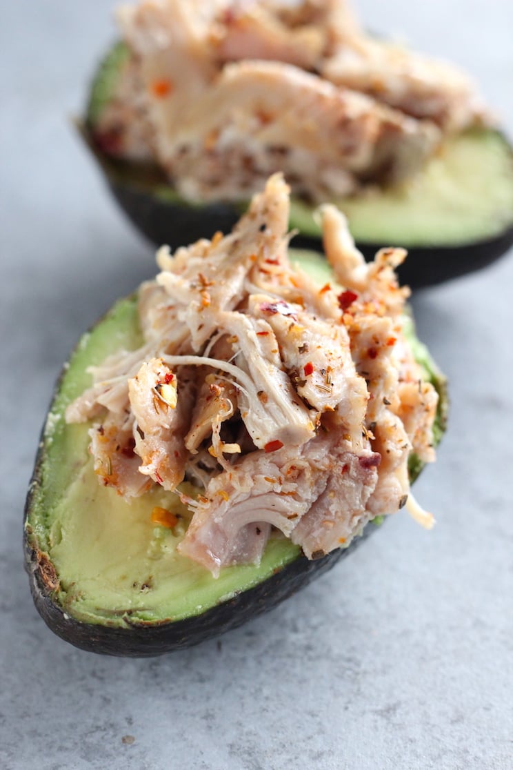 Cilantro-Lime-Shredded-Chicken-Stuffed Avocado