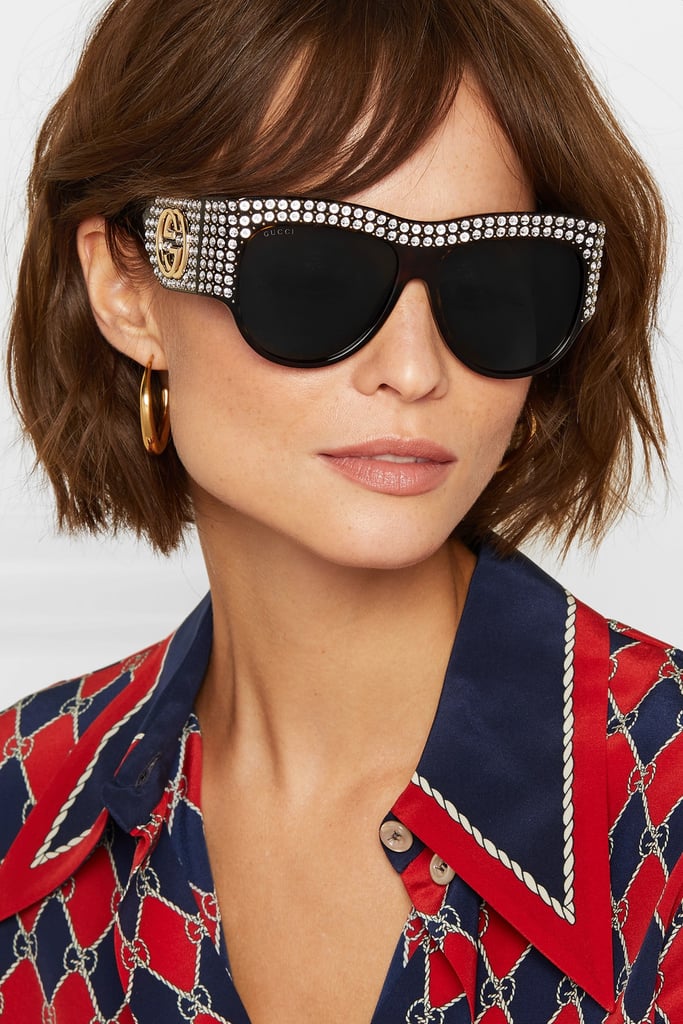 Gucci Embellished D-Frame Tortoiseshell Acetate Sunglasses