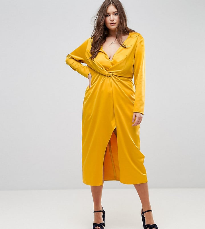 Taller Than Your Average Wrap Dress | Bella Hadid Yellow Fendi Dress ...
