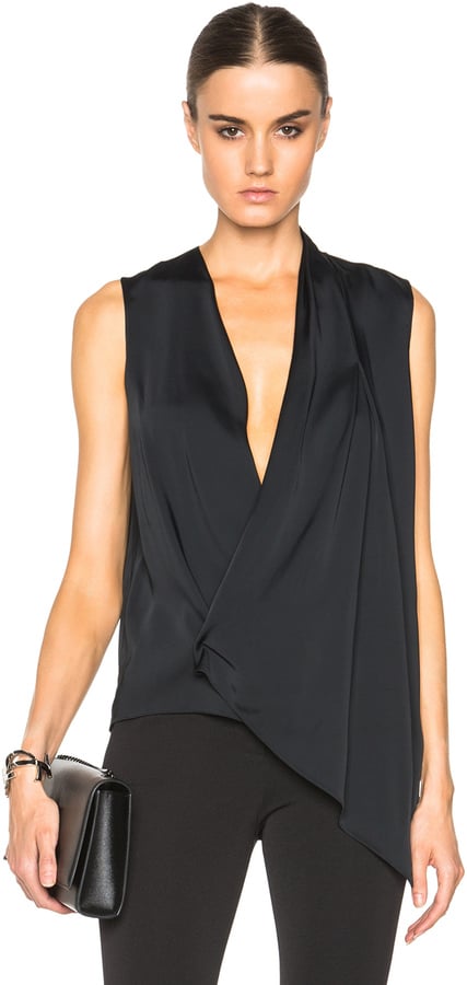 Victoria Beckham Matt Satin Asymmetric Drape Top ($995)
