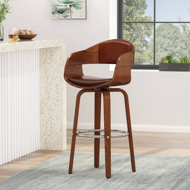 A Swivel Bar Stool Clyo MidCentury Modern Upholstered Swivel Barstool