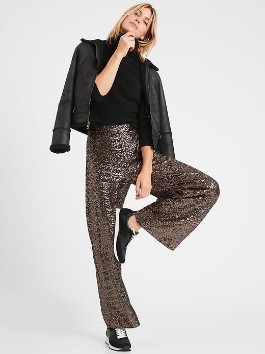 wide leg sequin pants