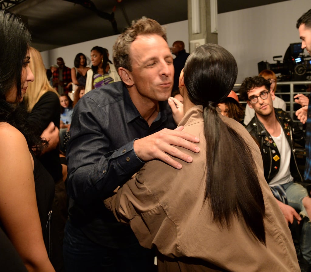 Kim Kardashian and North West at Yeezy Season 2 Fashion Show