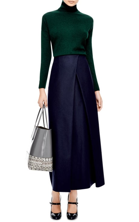 faux wrap maxi skirt