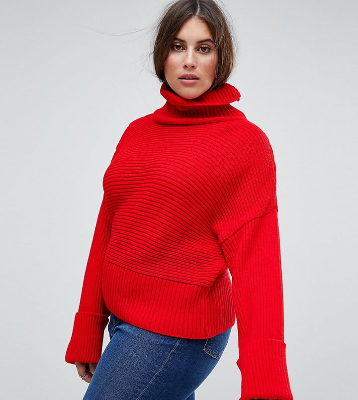Boohoo Plus Roll-Neck Wide-Sleeve Sweater
