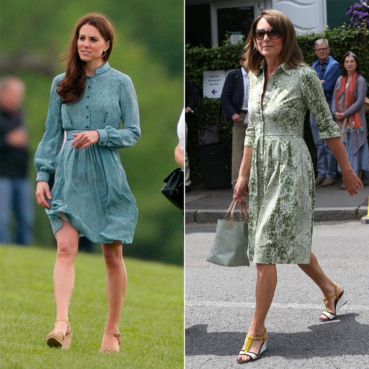 A Green Printed Shirtdress With Espadrilles