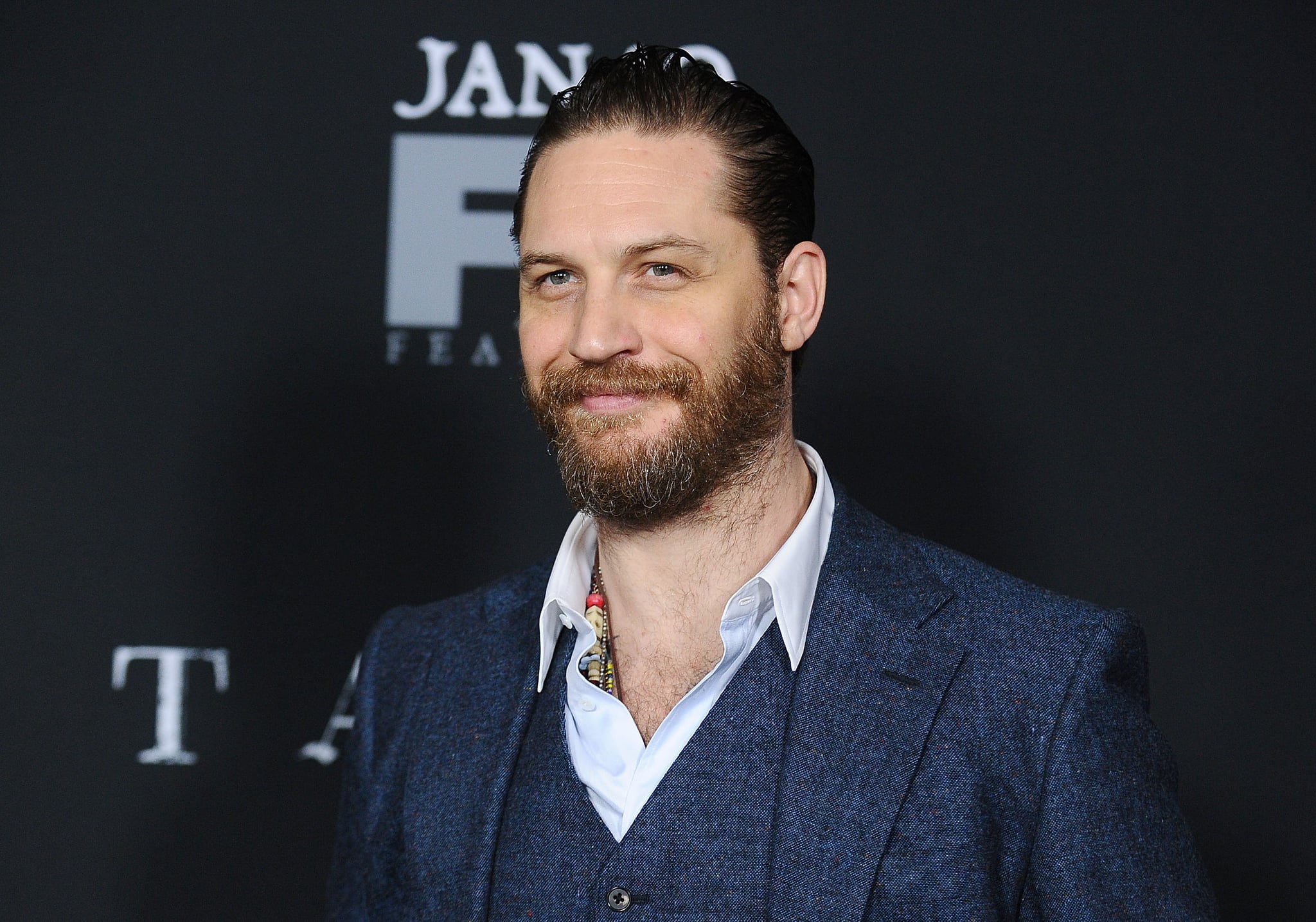 LOS ANGELES, CA - JANUARY 09:  Actor Tom Hardy attends the premiere of 