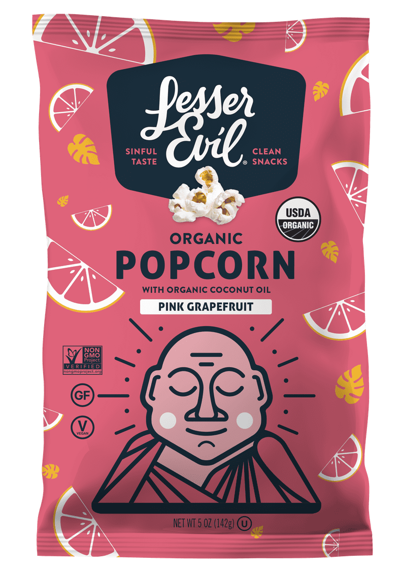 LesserEvil Pink Grapefruit Popcorn