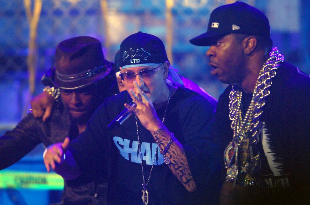 Pictured: will.i.am, Eminem, and Busta Rhymes