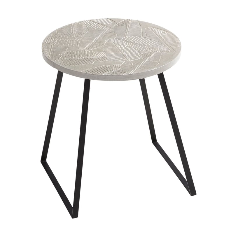 Palm Leaves Concrete Accent Table