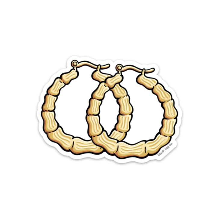 The Hoop Earrings ($4) | Blank Tag Co. Latinx Stickers | POPSUGAR