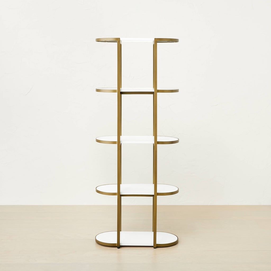 A Contemporary Bookshelf: Opalhouse designed with Jungalow 59" Varese Brushed Brass Bookcase