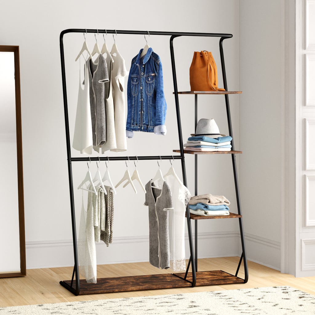 Tennison 48'' W Rustic Z-Frame Wardrobe with Shelves