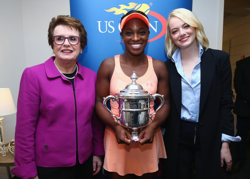 Emma Stone and Billie Jean King at US Open