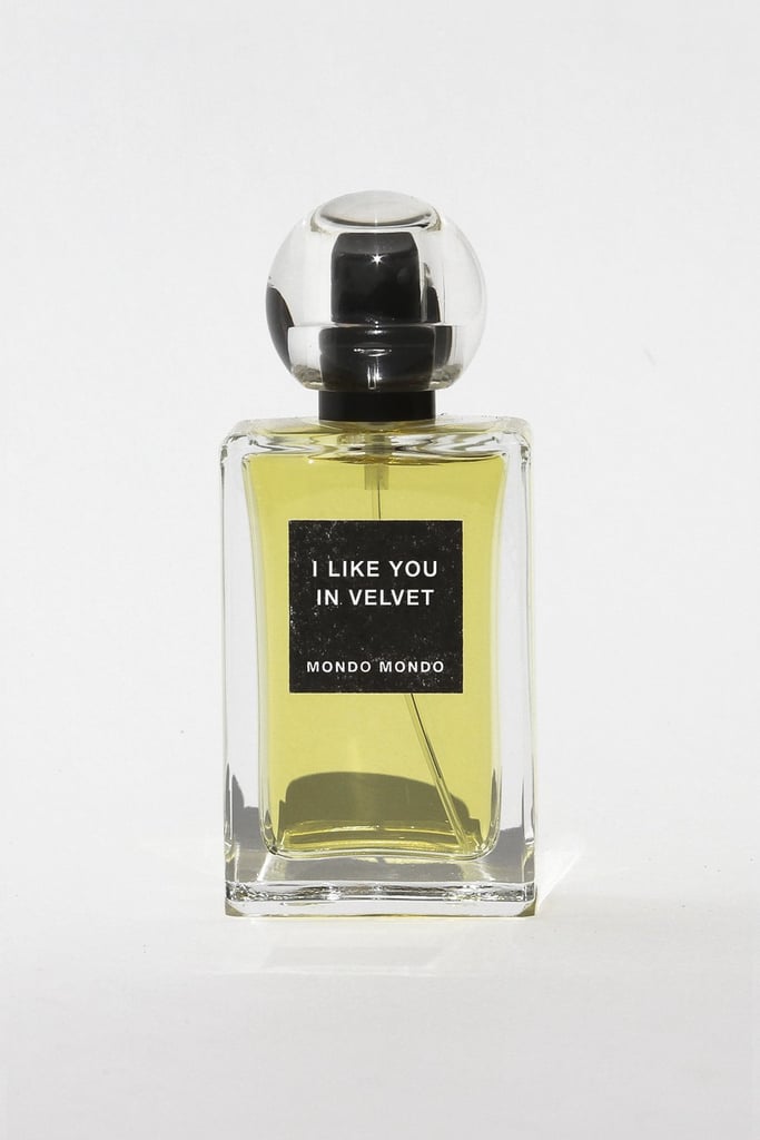 "This is a really unique perfume company. I personally don't like to smell like other people so since this is a boutique company you're likely to be the only one who smells this way! The bottle is really modern and beautiful as well. She has tons of different scents so you can order a sampling to get an idea of which one you like best."   
Mondo Mondo I Like You in Velvet Perfume  ($135)