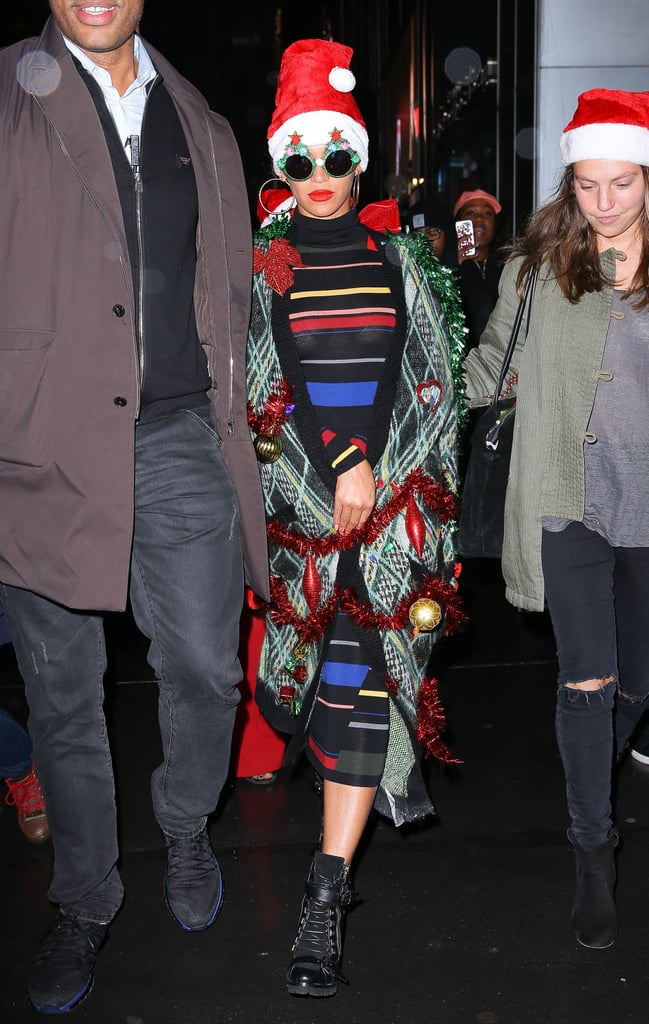 Beyonce Dressed Up Like a Christmas Tree