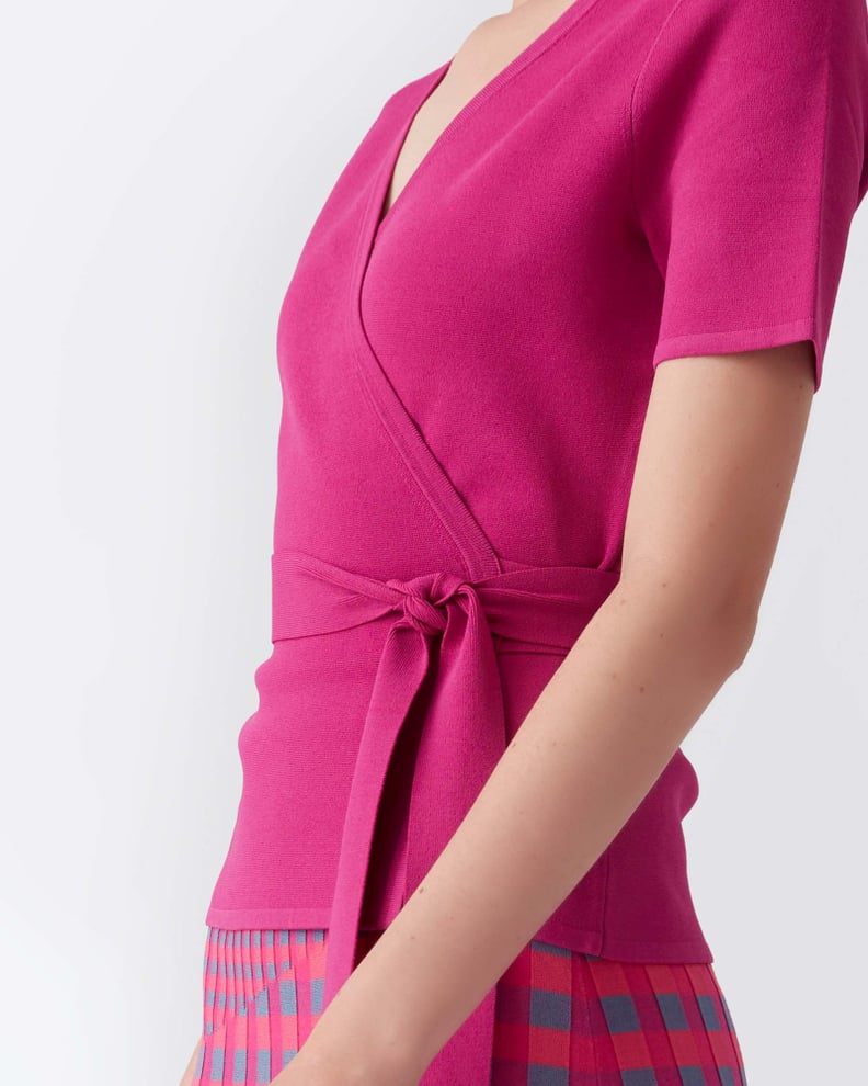 Diane von Furstenberg Mirella Stretch-Milano Knit Wrap Top
