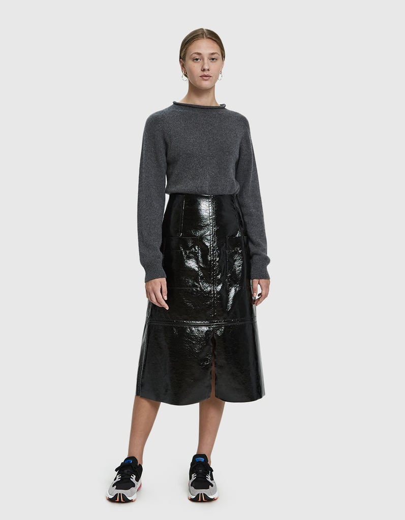 Mijeong Park Faux Patent Leather Skirt in Black